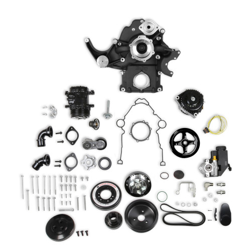 PartzBiz CM: 20-293BK-Holley Premium Black Mid-Mount Complete Accessory System PartzBiz CM: 20-293BK-Holley Premium Black Mid-Mount Complete Accessory System