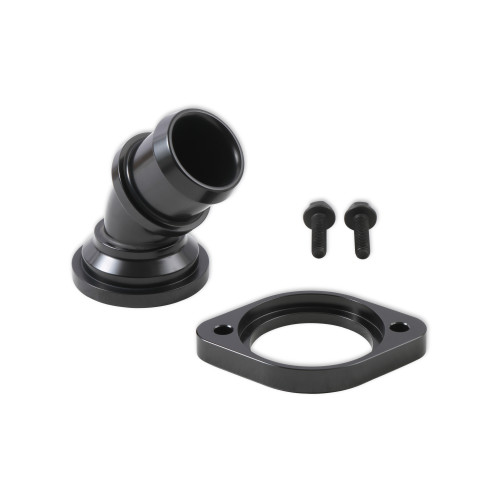 PartzBiz CM: 97-343-Holley Water Neck - Swivel 45 Degree Angle - Black PartzBiz CM: 97-343-Holley Water Neck - Swivel 45 Degree Angle - Black