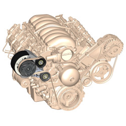 PartzBiz CM 20-140BK - LS High-Mount A/C Accessory Drive Kit - Includes R4 A/C Compressor, Tensioner, & Pulleys- Black Finish