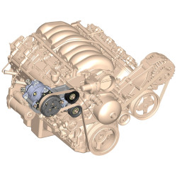 PartzBiz CM 20-141BK - LS High-Mount A/C Accessory Drive Kit - Includes SD508 A/C Compressor, Tensioner, & Pulleys- Black Finish