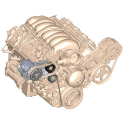 PartzBiz CM 20-142 - LS High-Mount A/C Accessory Drive Kit - Includes SD7 A/C Compressor, Tensioner, & Pulleys