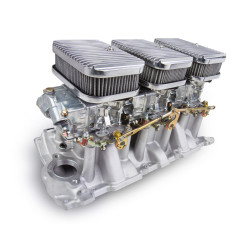 PartzBiz CM 300-522SA - Tri-Power 3X2 SBC INTAKE AND SHINY CARBS KIT PartzBiz CM 300-522SA - Tri-Power 3X2 SBC INTAKE AND SHINY CARBS KIT
