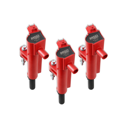 PartzBiz CM: 827376-MSD Ignition Coil - Blaster - Chrysler 3.7L - Red - 3-Pack