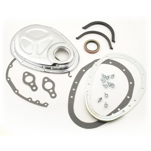 PartzBiz CM: 1099-Mr. Gasket 2 Piece Quick Change Timing Cover - Chrome PartzBiz CM: 1099-Mr. Gasket 2 Piece Quick Change Timing Cover - Chrome