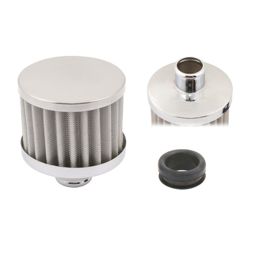 PartzBiz CM: 2049G-Mr. Gasket Chrome Valve Cover Breather - Push On Style PartzBiz CM: 2049G-Mr. Gasket Chrome Valve Cover Breather - Push On Style