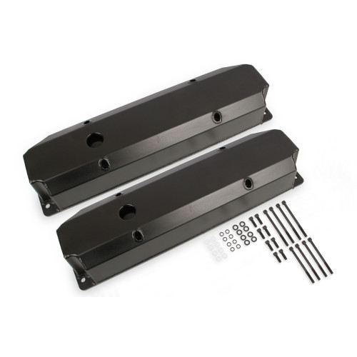 PartzBiz CM: 6865BG-Mr. Gasket Fabricated Aluminum Valve Covers - Black Finish