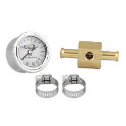 PartzBiz CM 1564 - Mr. Gasket Fuel Block with 0-15 PSI Liquid Filled Fuel Pressure Gauge PartzBiz CM 1564 - Mr. Gasket Fuel Block with 0-15 PSI Liquid Filled Fuel Pressure Gauge