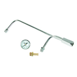 PartzBiz CM 1558 - Mr. Gasket Fuel Line Kit with Gauge & Fittings - Chrome PartzBiz CM 1558 - Mr. Gasket Fuel Line Kit with Gauge & Fittings - Chrome