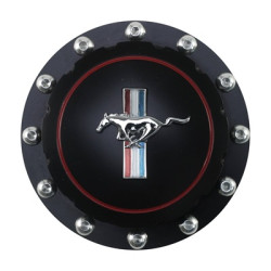 PartzBiz CM B-9030-H-BK - ฝาปิดถังน้ำมัน Scott Drake Billet สีดำ พร้อมโลโก้ม้า Tri-Bar PartzBiz CM B-9030-H-BK - ฝาปิดถังน้ำมัน Scott Drake Billet สีดำ พร้อมโลโก้ม้า Tri-Bar