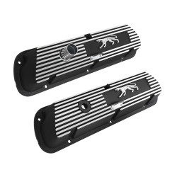PartzBiz CM 6A582-CO - Scott Drake Cougar Aluminum Valve Covers Black Powder Coated Wrinkle Finish PartzBiz CM 6A582-CO - Scott Drake Cougar Aluminum Valve Covers Black Powder Coated Wrinkle Finish