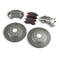 PartzBiz CM 4303420 - JK: Front Big Brake Kit W/ Slotted Rotors - 5x5