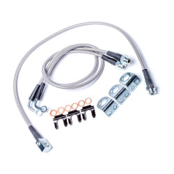 PartzBiz CM 4350400 - TJ: 26'' Stainless Steel Braided Brake Line Kit - Front & Rear