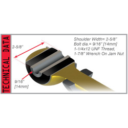 PartzBiz CM 4520012 - Large Rubber Control Arm Joint - Right Hand Thread