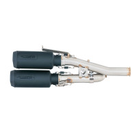PartzBiz HD MCHD01S007-BLK - ท่อไอเสีย Cobra Sport Twin GP Blackout Half System สำหรับ Harley-Davidson Sportster S (2021+)