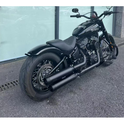 PartzBiz HD: 190314237-Hoprousa Motorcycle Fender Heavy Duty New Long Rear Fender With Lights Plug & Play Gloss Black Fit For Harley-Davidson 2018-2024 Softail Street Bob Fat Bob Slim Low Rider Sports Glide Up to 180 Tire - 180mm rear fender