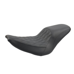 PartzBiz HD 190324579 - Riders Passenger Double Seat For Short Rear Fender Fits for Harley Softail 2018-2025 Breakout Fat Boy FXBR FLFB - Black Stitching / 2018-2025 Fat Boy & Breakout