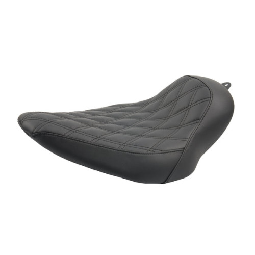 PartzBiz HD: 190325879-Riders Solo Seat Fits 180/200mm Short Rear Fender for Harley Davidson 2018+ Street Bob Fatbob Low Rider - Black Stitching