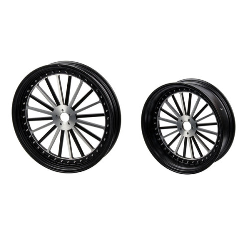 PartzBiz HD: 190336981-Hoprousa Motorcycle 3D Forged Custom Front Rear Spoke Wheel Matte Black For Harley Davidson 2018-2024 Street Bob & Softail Standard - 19x2.5
