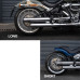 PartzBiz HD: 190341237-Slip-on Mufflers Deep Sound For 2018-2024 Harley Softail Fatboy Breakout Street Bob Slim Low Rider Heritage Classic Deluxe - Chrome-short