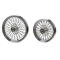 PartzBiz HD 19034564 - Fat Twisted Chrome Spoke Tubeless Wheel For Harley Sofail 2018+ Heritage classic/Slim/Deluxe - 21x3.25