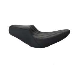 PartzBiz HD 190345789 - Riders Passenger Double Seat Fits 180/200mm Short Rear Fender for Harley 2018-2023 Softail Street Bob Low Rider Fat Bob - Black Stitching