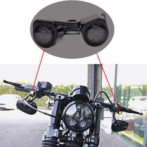 PartzBiz HD: 190378922-Hoprousa Motorcycle Mini Front LED Turn Flowing Amber Signal Lights Blinkers Indicators 12V for Harley Davidson Sportster Softail(Pack of 2) - For 2018+ Softail
