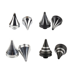 PartzBiz HD 190392551 - Axle Nut Covers for Harley 2018+ Softail Fatboy Breakout Street Bob - Black Scratch / [Rear]Street Bob