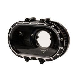 PartzBiz HD AIR-M8-BBKW - Hoprousa Motorcycle Air Intake System CNC Black Transparent Air Cleaner High Performance For Harley Davidson 2018+ Softail All Model Fatboy Breakout 2017+ Touring All Model Road King Street Electra Glide Trike - with Black Filter