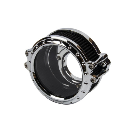 PartzBiz HD: AIR-M8-RCHRB-Super Ring Round Air Cleaner For Harley Davidson 2018-2024 Softail 107/114/117 All Models & 2017-2023 Touring 107/114/117 All Models - chrome