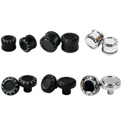PartzBiz HD CHR-R-BB - Axle Nut Covers for Harley 2018+ Fat Boy Breakout Street Bob - Chrome / [Rear] Street Bob
