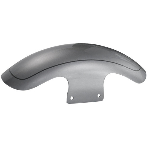 PartzBiz HD: FDR-FL160-BAS-Hoprousa Motorcycle Fenders Custom Short Front Fender Barracuda Silver With Pinstripe Fits for 2018-2022 Harley Softail Fat Boy - Default Title