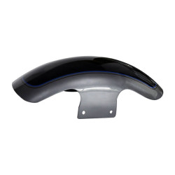 PartzBiz HD FDR-FL160-GGM - Hoprousa Motorcycle Fenders Custom Short Front Fender Gauntlet Gray Metallic Vivid Black with Blue and Black Pinstripe Fits for 2018-2022 Harley Softail Fat Boy - Default Title