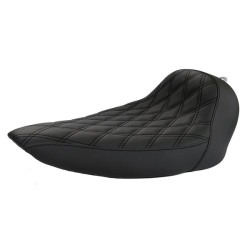 PartzBiz HD SE-BR260-BLK - Riders Solo Seat for Short Rear Fender Fit For Harley Davidson Softail 2013-2017 Breakout - Black Stitching