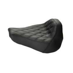 PartzBiz HD SE-GP260-BK - Riders Solo Seat Fits GP Short Rear Fender for Harley 2018-2024 Breakout Fat Boy - Black Stitching