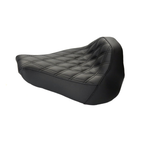 PartzBiz HD: SE-GP260-BK-Riders Solo Seat Fits GP Short Rear Fender for Harley 2018-2024 Breakout Fat Boy - Black Stitching