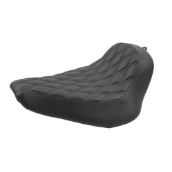 PartzBiz HD SE-ST260-BK - Riders Diamond Solo Seat for Short Rear Fender Fit For Harley Davidson Softail 2018-2025 Breakout & Fat Boy - Black Stitching / 2018-2025 Fat Boy & Breakout