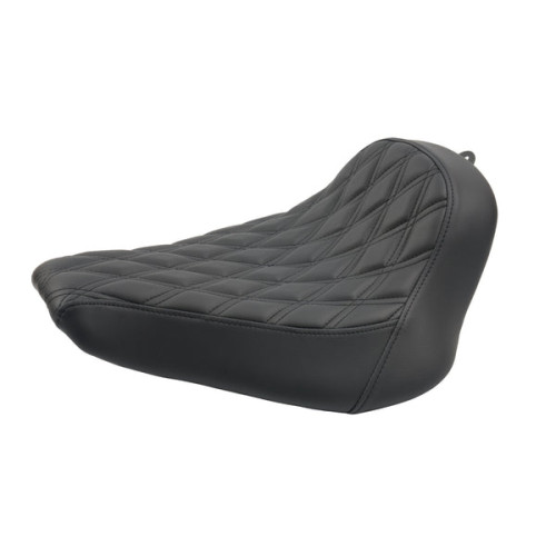PartzBiz HD: SE-ST260-BK-Riders Diamond Solo Seat for Short Rear Fender Fit For Harley Davidson Softail 2018-2025 Breakout & Fat Boy - Black Stitching / 2018-2025 Fat Boy & Breakout
