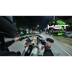 PartzBiz HD PUNISHER12GB - KST Kustoms Gloss Black 12” Punisher Handlebars Bars Harley Touring Batwing FLH