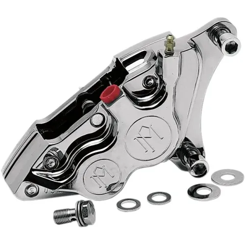 PartzBiz HD: 3478638-Four Piston Chrome Differential Bore Caliper 11.5” Rotor Front Left Harley 84-99