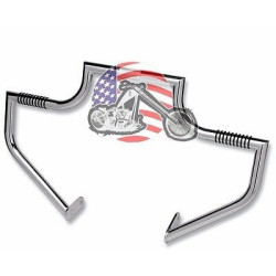 PartzBiz HD 0109-1-15 - Chrome Linbar Lindby Highway Bar Engine Guard Pegs 2015-2016 Harley Road Glide