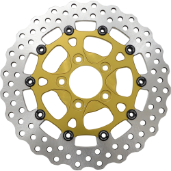 PartzBiz HD 0133-1536S-G - Performance Machine Dominator Rear 2-Piece Brake Rotor 11.5” Gold Harley 00-14