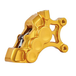 PartzBiz HD 02-228 - Arlen Ness 6 Piston Bore Caliper Gold Front Right 11.8” Harley Big Twin XL 06-21