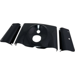 PartzBiz HD 0411-0043 - Drag Specialties 3 Piece Fork Tins Smooth Black Cover Harley 86-17 FLST Softail