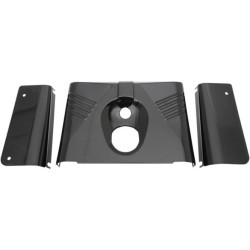 PartzBiz HD 0411-0143 - Drag Specialties 3 Piece Fork Tins Ribbed Black Cover Harley 86-17 FLST Softail