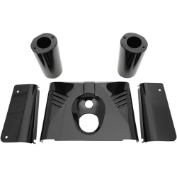 PartzBiz HD 0411-0144 - Drag Specialties 5 Piece Fork Tins Ribbed Black Cover Harley 86-17 FLST Softail