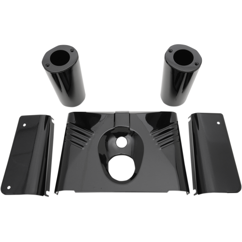 PartzBiz HD: 3465036-Drag Specialties 5 Piece Fork Tins Ribbed Black Cover Harley 86-17 FLST Softail PartzBiz HD: 3465036-Drag Specialties 5 Piece Fork Tins Ribbed Black Cover Harley 86-17 FLST Softail