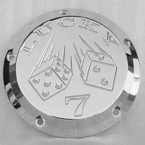 PartzBiz HD: 3478906-Joker Machine Lucky 7 Chrome Derby Cover 1999-2019 Harley Touring Softail Dyna