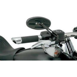 PartzBiz HD 0640-0285 - Arlen Ness Black Stealth I Mirrors Mirror Set Harley Sportster Softail Bobber