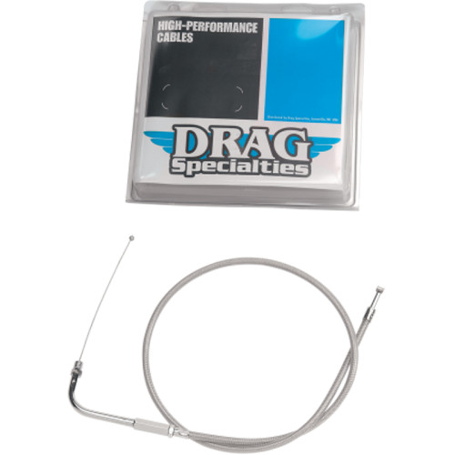 PartzBiz HD: 3473764-Braided Stainless Throttle Cable 36 3/4” 90 Degree 5” Harley 96-17 Big Twin Cam