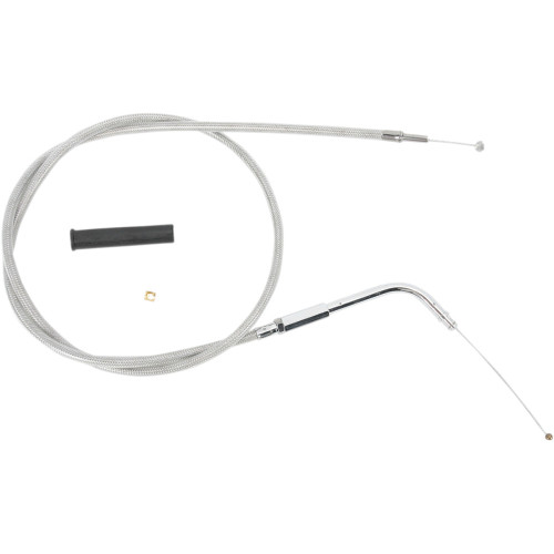 PartzBiz HD: 3473969-Braided Stainless Idle Cable 41 1/2” 90 Degree 4 3/4” Harley 96-17 Big Twin Cam